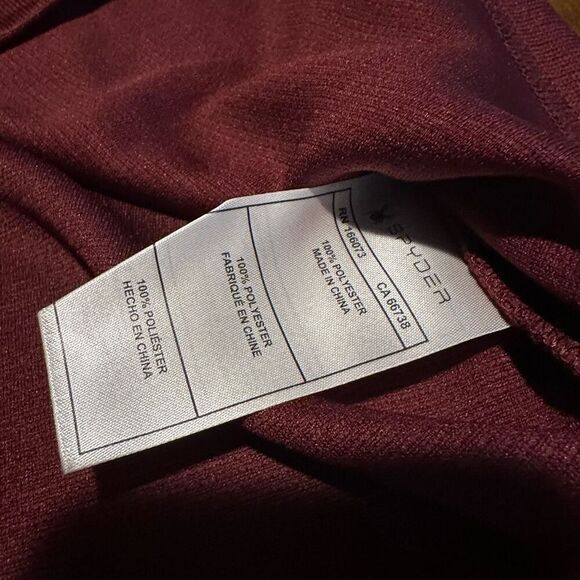 Spyder Mens Maroon 1/4 Zip Pullover Thermal wicking Sweater Shirt New Size M - Picture 9 of 12